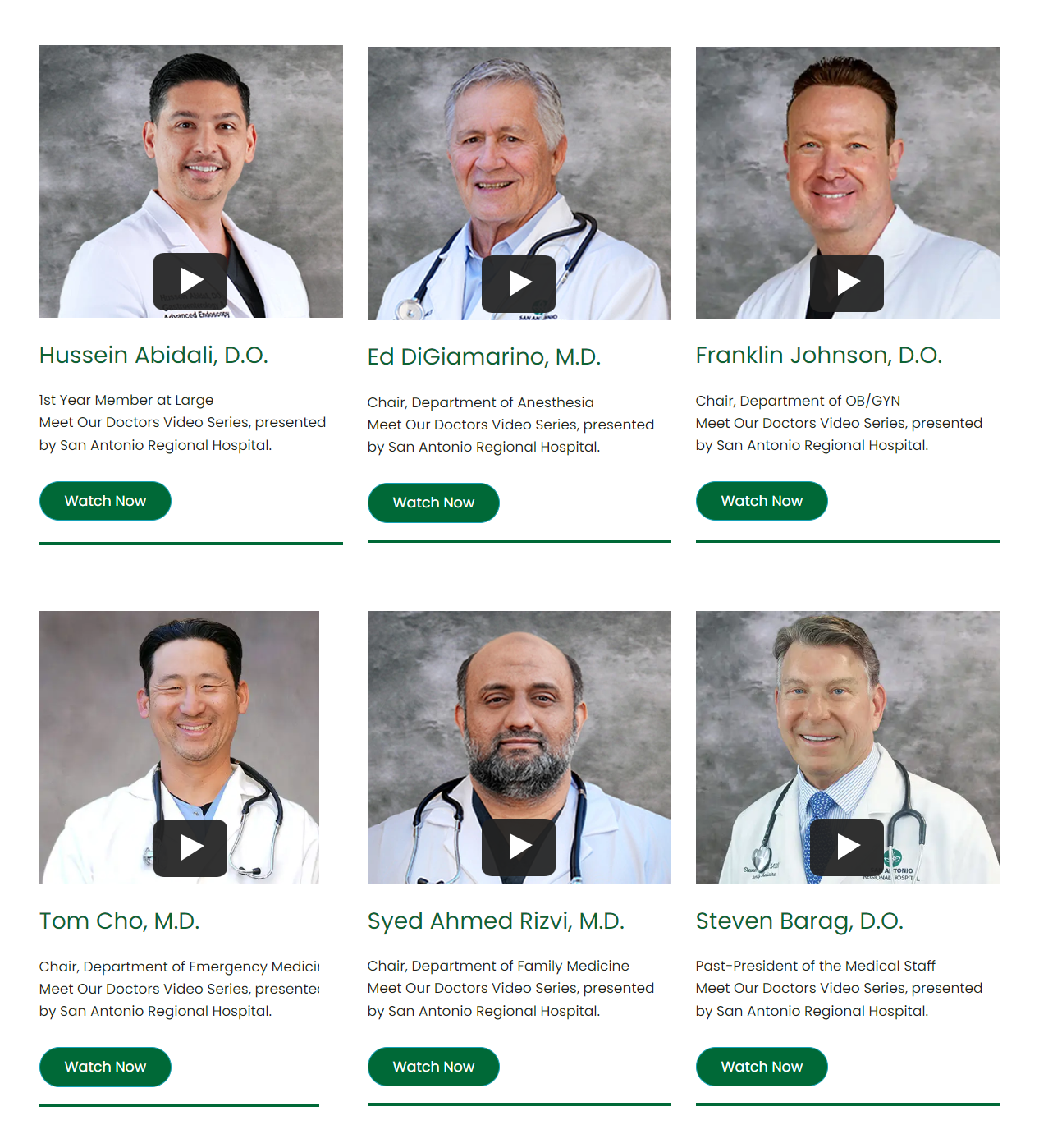 Meet Our Doctors Series