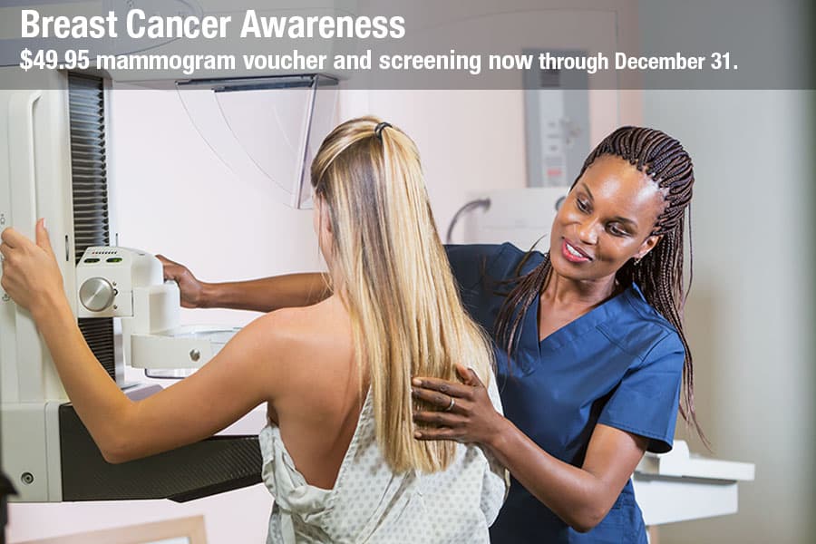 $49.95 mammogram voucher and screening now through December 31