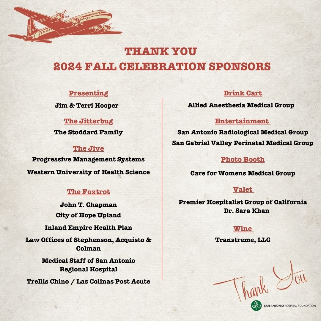 THANK YOU 2024 FALL CELEBRATION SPONSORS