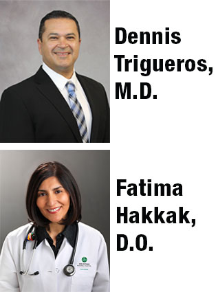 Dennis Trigueros, M.D. y Fatima Hakkak, D.O., cardióloga