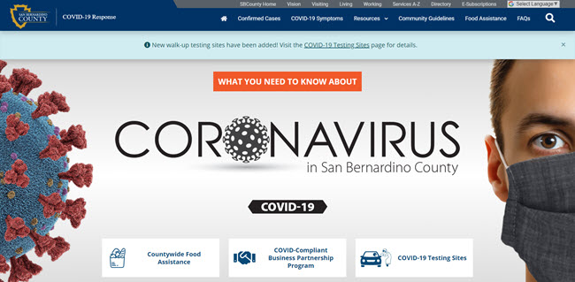 San Bernadino County Testing Site Info
