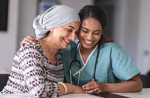 cancer patient with nurse